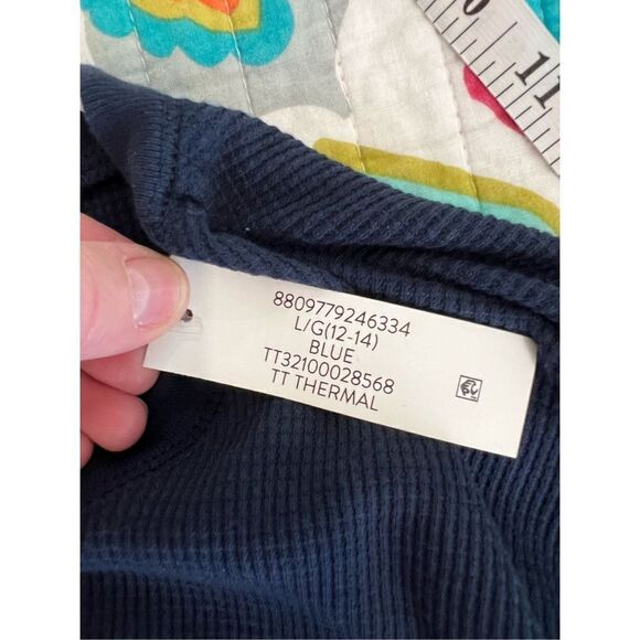 New Time and Tru navy blue thermal long sleeve layering top size L - Picture 5 of 5